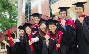 Asian university graduates
